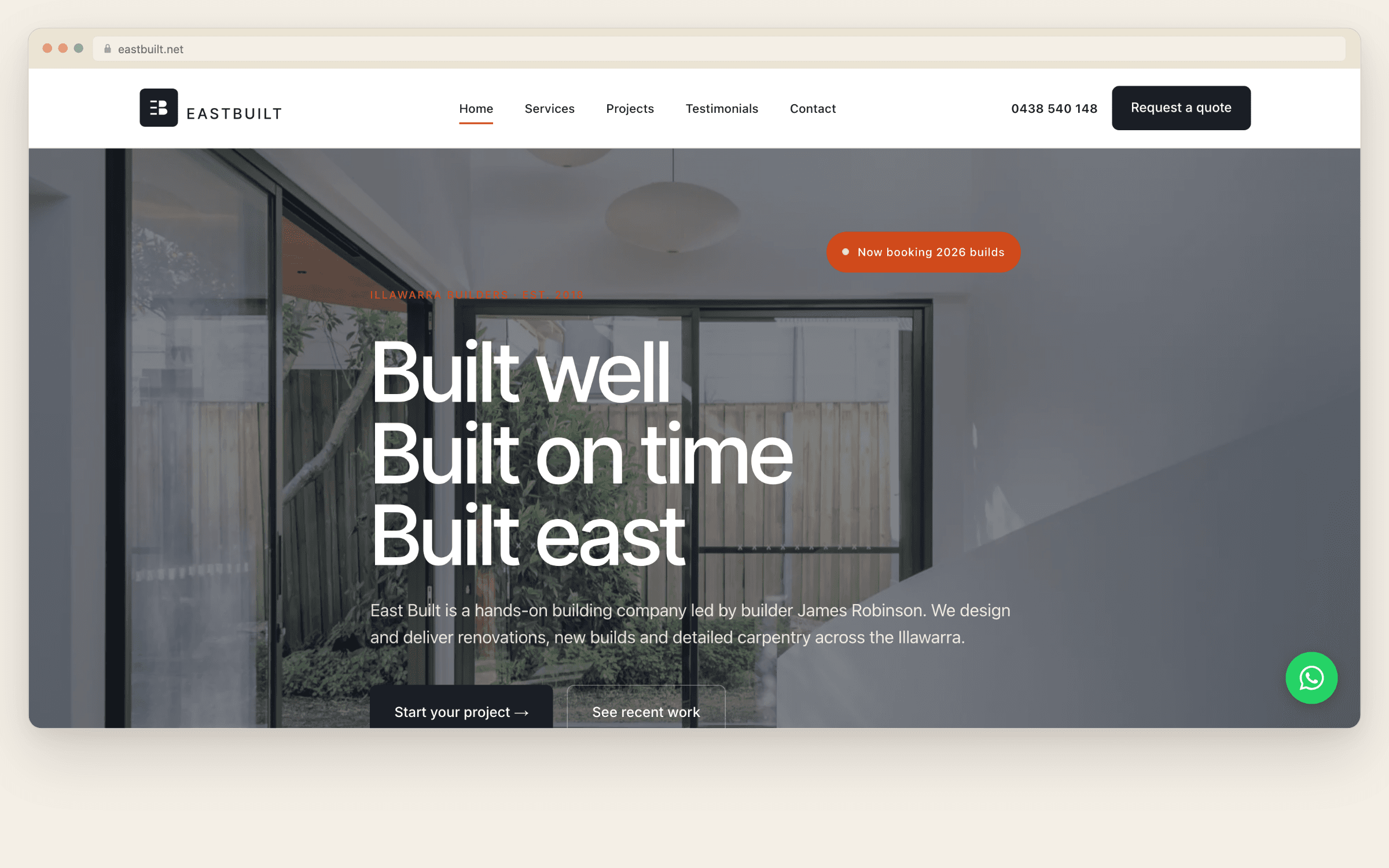 East Built website